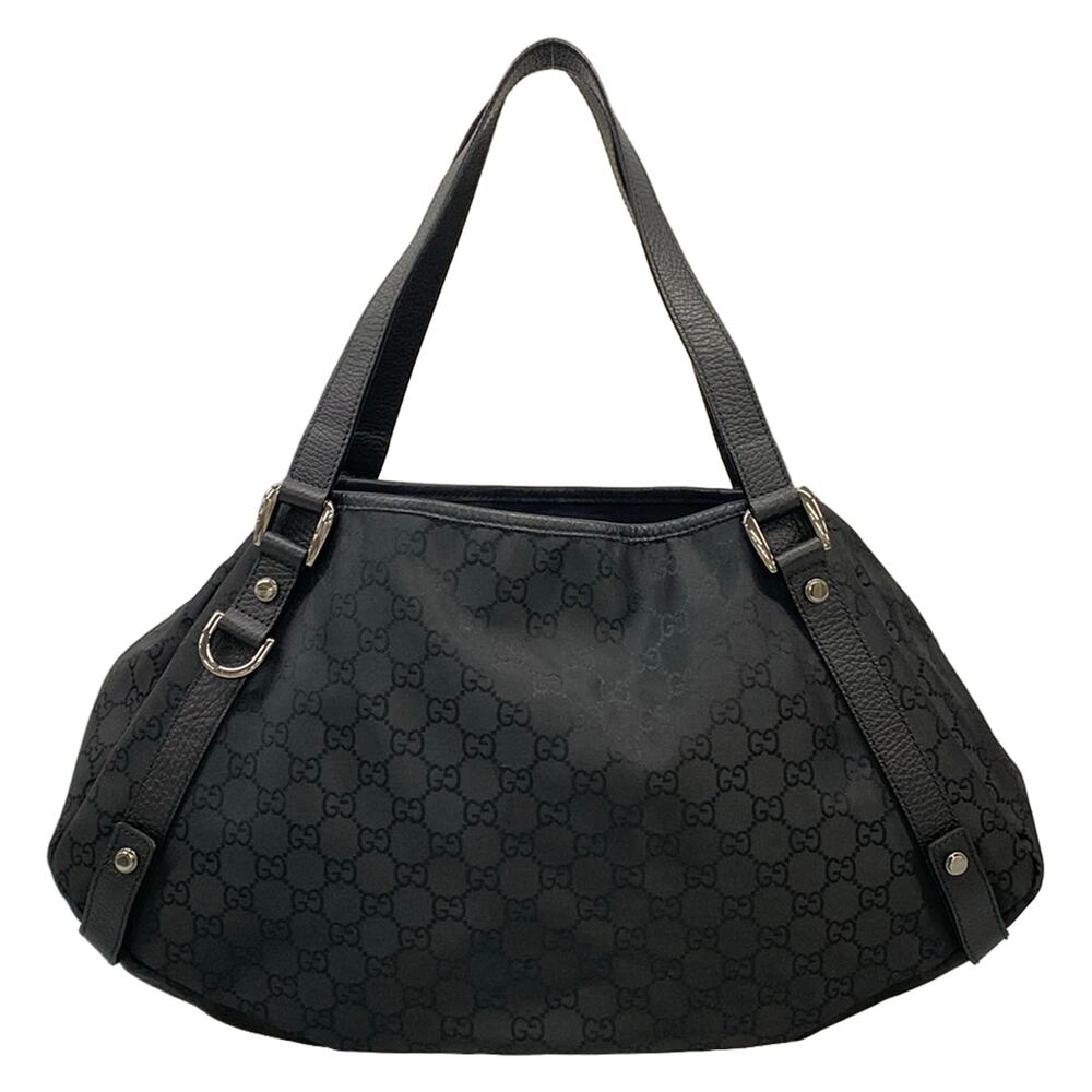 Gucci Abbey Tote Bag 293578 Nylon Jacquard Leather